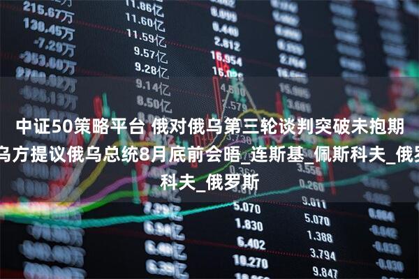 中证50策略平台 俄对俄乌第三轮谈判突破未抱期待 乌方提议俄乌总统8月底前会晤_连斯基_佩斯科夫_俄罗斯